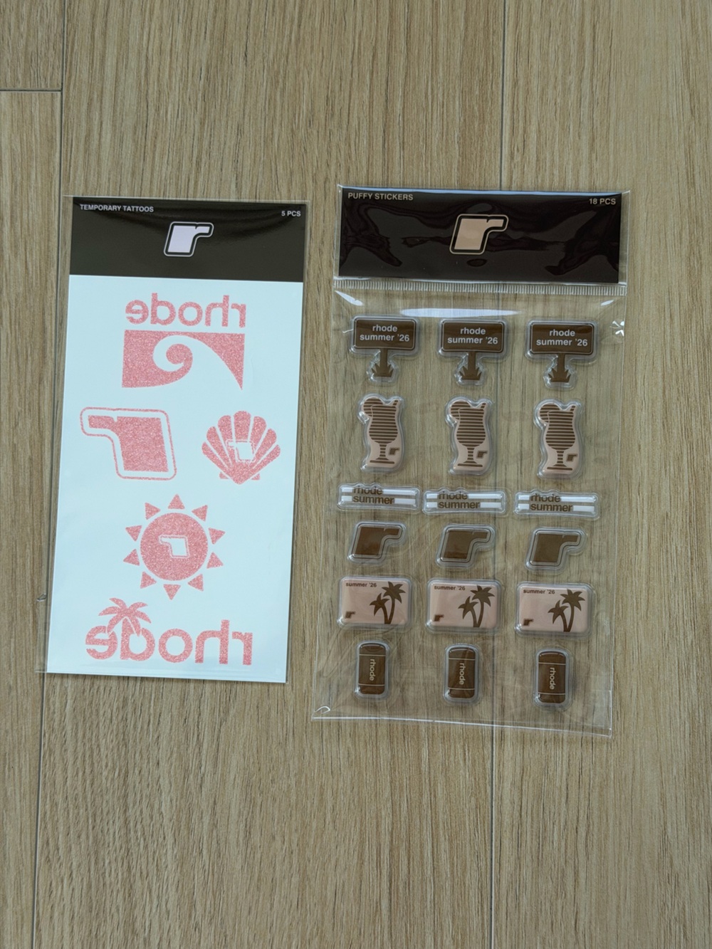 Exclusive Rhode skin Summer Frosted Clear Tote with Puffy Stickers, Flash Tattoo - Picture 2 of 3